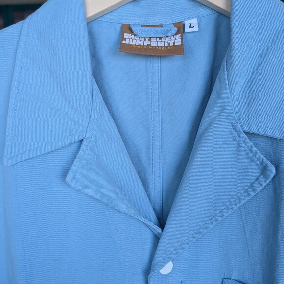 NEW Big Bud Press Short-Sleeve Jumpsuit in Baby Blue - Picture 3 of 3